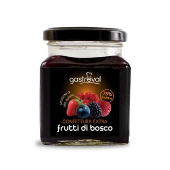 vaso quadrato di confettura ai frutti di bosco